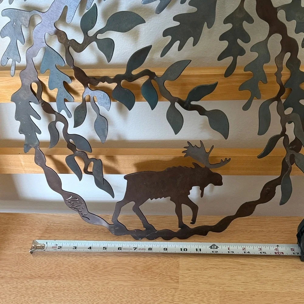 Nature-Inspired Moose Metal Wall Art - Black
